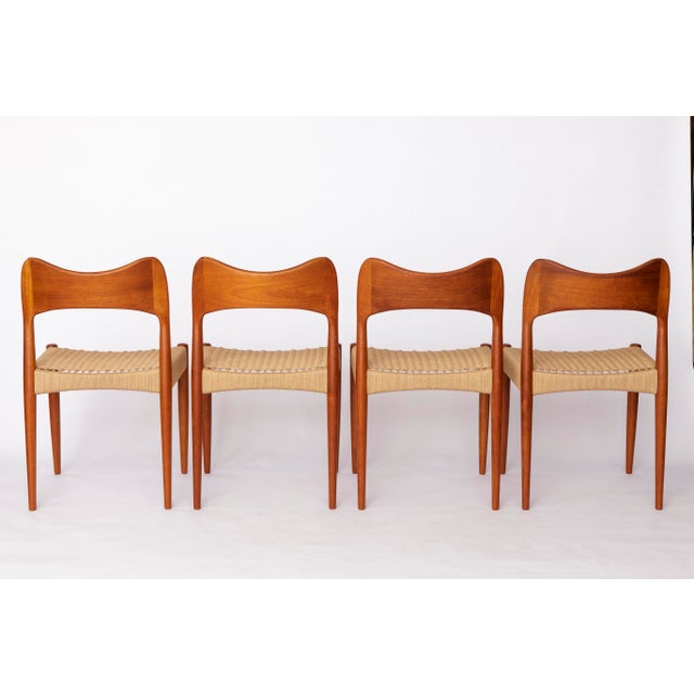 Vintage Danish Dining Chairs by Arne Hovmand-Olsen for Mogens Kold, 1960s, Set of 4 For Sale - Image 3 of 10