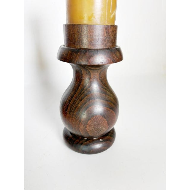 Wood 20th Century Brown Wooden Candlesticks, France, Set of 2 For Sale - Image 7 of 11