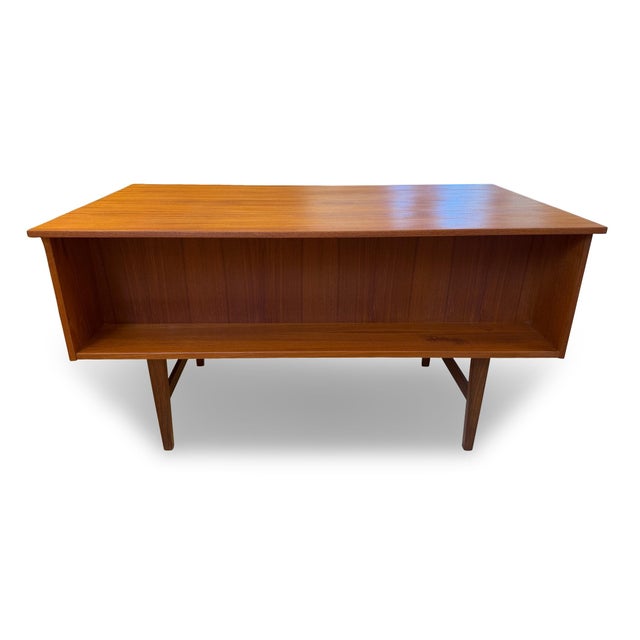 1960s Danish Modern Teak Executive Desk For Sale - Image 9 of 13