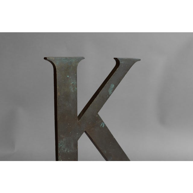 Antique N & K Shop Letters in Brass, 1890s, Set of 2 For Sale - Image 6 of 10