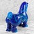 1970s Mid-Century Italian Bellini Pottery Floral Blue Horse Sculpture - 15" For Sale - Image 5 of 11