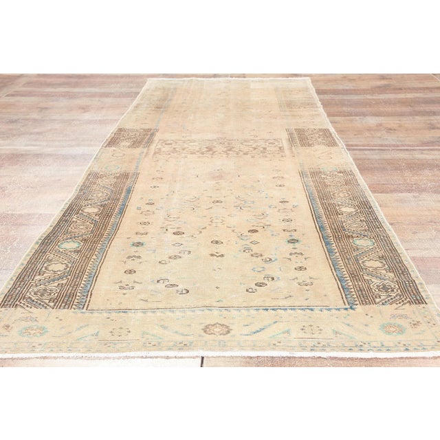 Tan Mid 20th Century Vintage Persian Malayer Rug -03'04 X 10'06 For Sale - Image 8 of 9