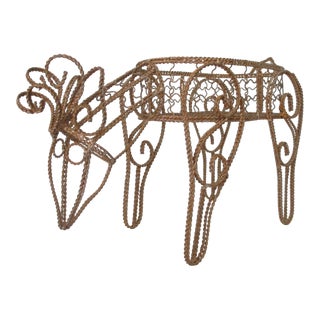 Wire Reindeer Basket Planter For Sale