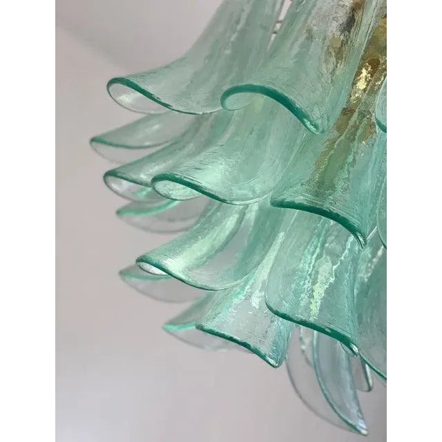 Forest Green Green-Wather Murano Glass Sella Chandelier with Gold 24k Metal Frame by Simoeng For Sale - Image 8 of 11