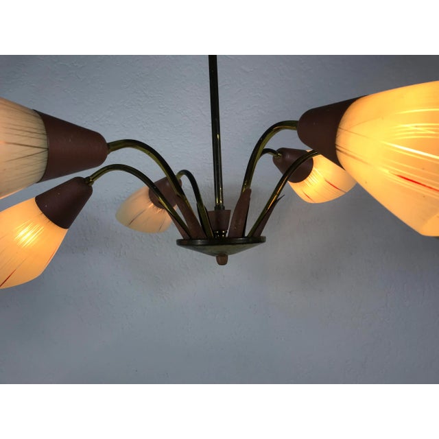 Sputnik Opaline Glass Chandelier, 1950s For Sale - Image 4 of 7