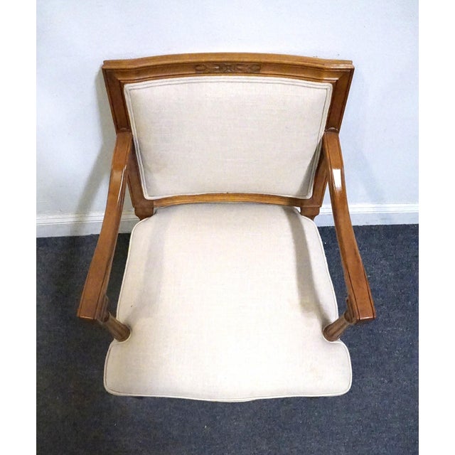 Brown High End Vintage Solid Cherry Italian Neoclassical Tuscan Style 24" Accent Arm Chair For Sale - Image 8 of 9