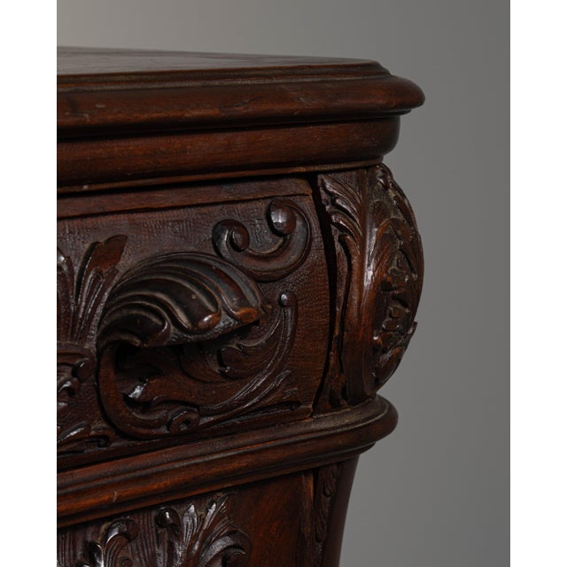 French 19th Century French Dark Brown Louis XV Ornate Chest of Drawers For Sale - Image 3 of 15