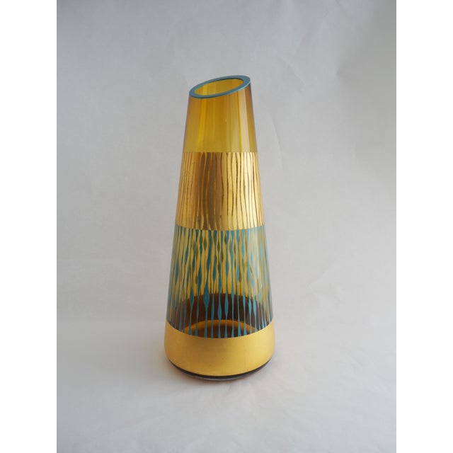 Blue Conical Vase by Nicoletta de Grandis For Sale - Image 4 of 7