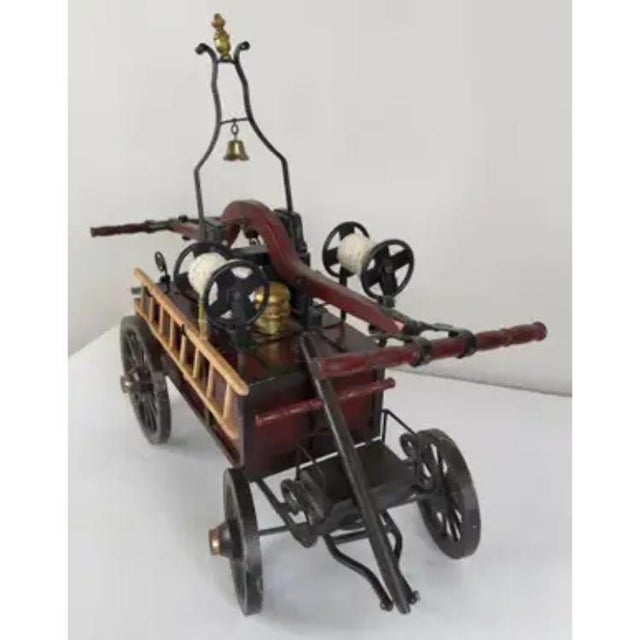 Metal 19th C Antique Iron & Wood Fire Engine Large Model or Sculpture For Sale - Image 7 of 13