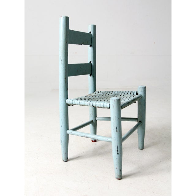 Antique Painted Woven Seat Children's Chair For Sale - Image 9 of 10