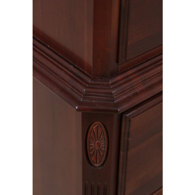 Ethan Allen Cherry Georgian Court Tall Chest on Chest For Sale - Image 12 of 15