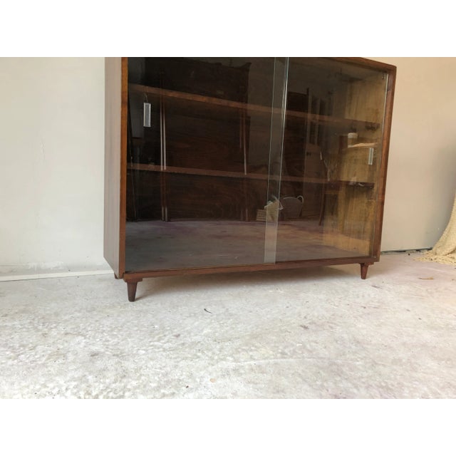 Mid-Century Modern Midcentury Walnut Deep Standing Bookcase For Sale - Image 3 of 12