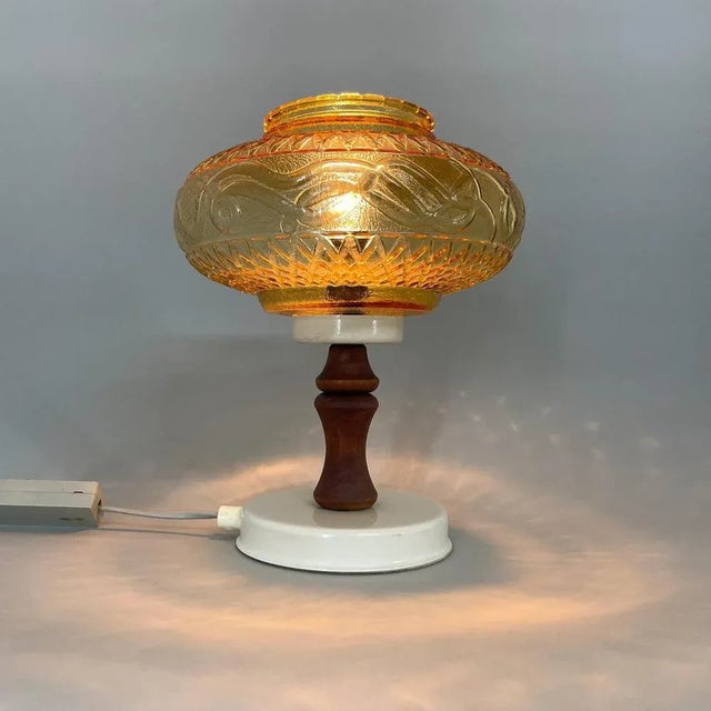 Vintage table lamp made in former Czechoslovakia in the 1970's. Bulb: E12-E14 bulb. Up to 250V (Europe/UK Standard).The...