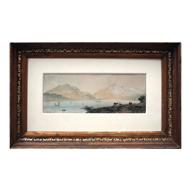 19th Century "Loch Tay" Landscape Watercolor Painting, Framed For Sale