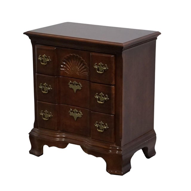 Universal Furniture Late 20th Century Universal Furniture Cherry Traditional Style Blockfront 26" Three Drawer Nightstand 605-355 For Sale - Image 4 of 12