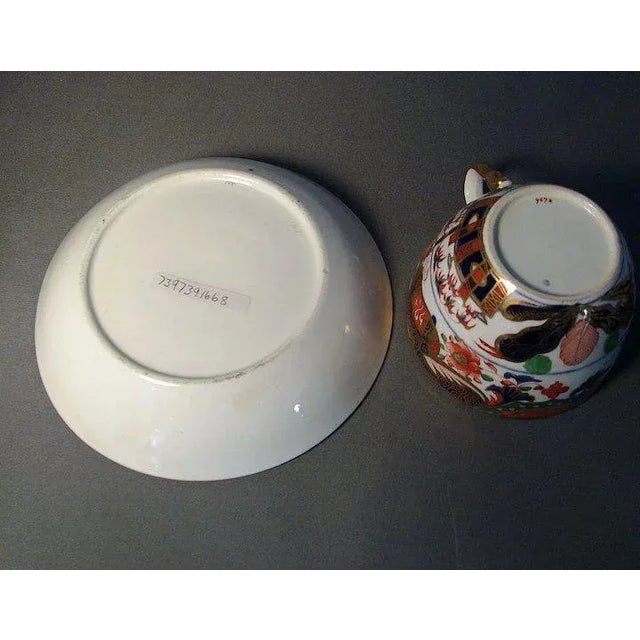 19th Century 1810 Spode 967 Imari Porcelain Bute Shaped Tea Cup and Saucer - A Pair For Sale - Image 5 of 7