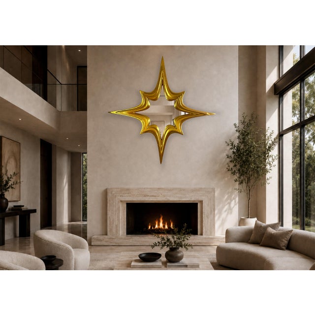 Mirror No. 3 - Sculptural Wall Object, Gold For Sale - Image 12 of 12