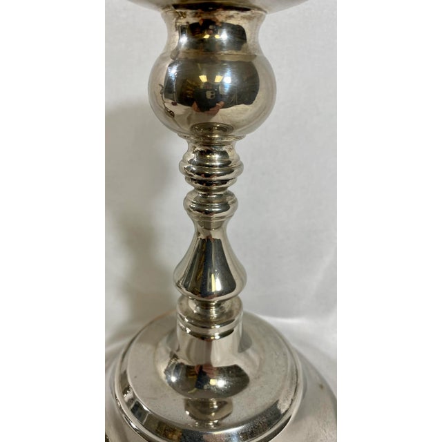 Vintage Pair of Classic Silver Plate Candlesticks From England For Sale - Image 4 of 9