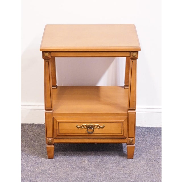 Neoclassical Rway Furniture Solid Hard Rock Maple Italian Neoclassical Tuscan Style 20" Tiered Nightstand For Sale - Image 3 of 13