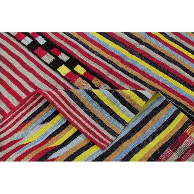 Mid-Century Modern Handwoven Scandinavian Style Persian Kilim Area Rug 4'0" X 6'11" For Sale - Image 3 of 8
