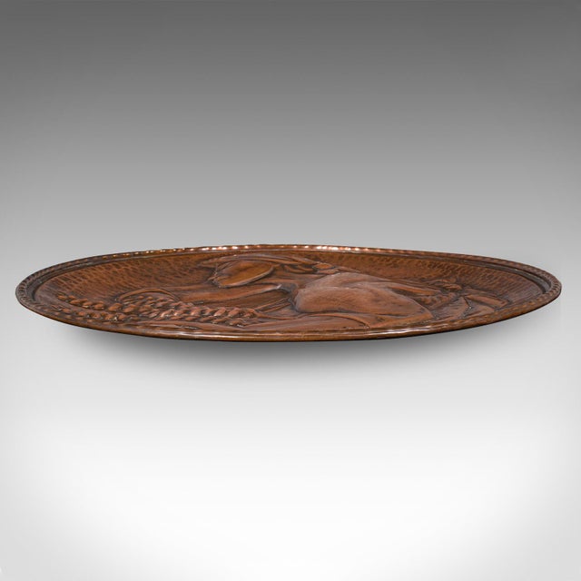 1930's Large Vintage Relief Charger For Sale - Image 6 of 9