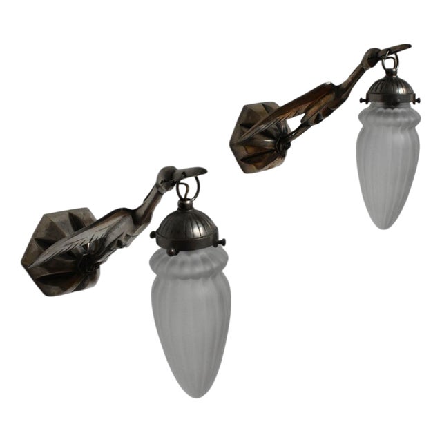 Zoomorphic Wall Lamps in the style of Albert Cheuret, 1930s, Set of 2 For Sale
