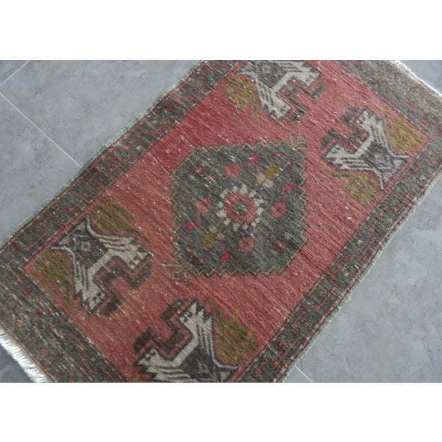 Vintage Turkish Oushak Yastik Rug For Sale - Image 4 of 8