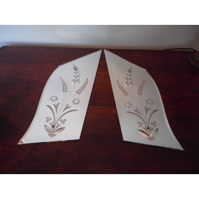 Engraved Wall-Mounted Mirrors in Asymmetrical Venetian Style, 1970s, Set of 2 For Sale - Image 4 of 16