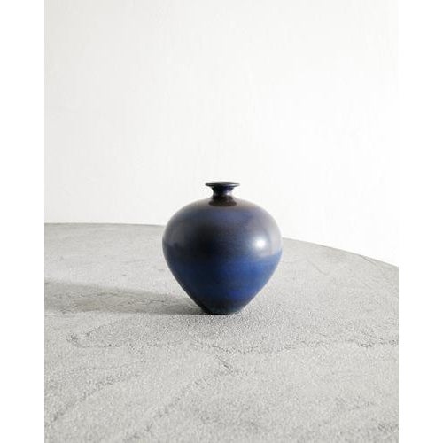 1970s Swedish Mid Century Decorative Blue-Brown Vases by Berndt Friberg for Gustavsberg Sweden, 1970s, Set of 3 For Sale - Image 5 of 13