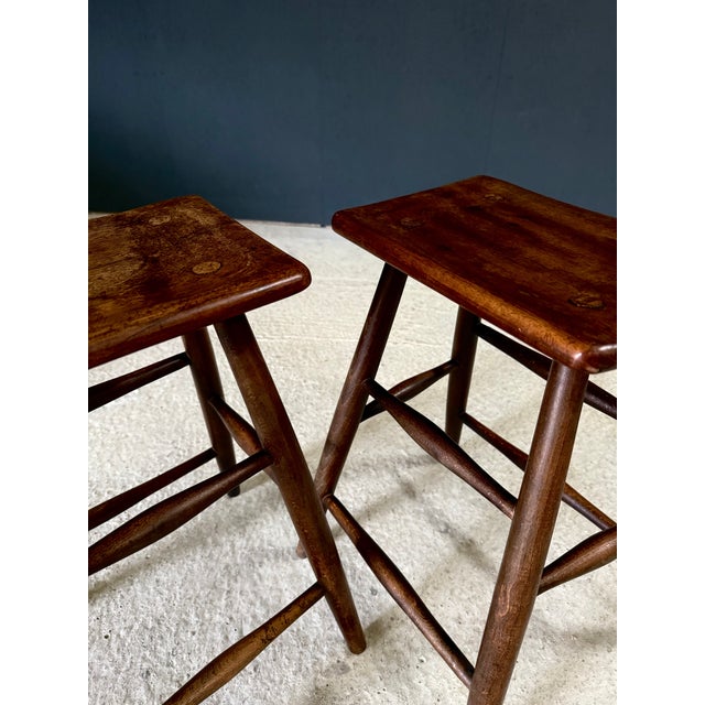 Antique Handmade Ladder Stools, 1890s, Set of 2 For Sale - Image 17 of 18