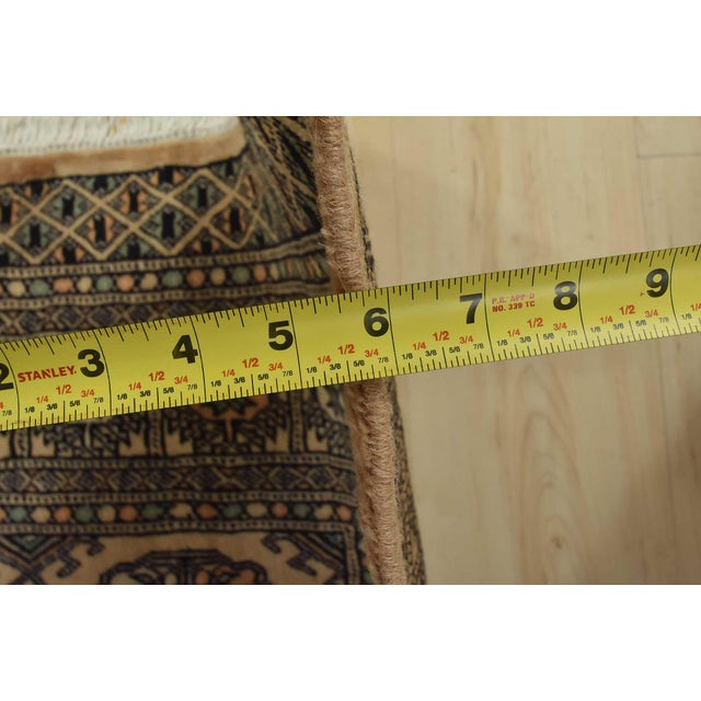 Bokhara Rug 5’2” X 8′ Beige Wool Tribal Hand-Knotted Oriental Carpet For Sale - Image 10 of 12