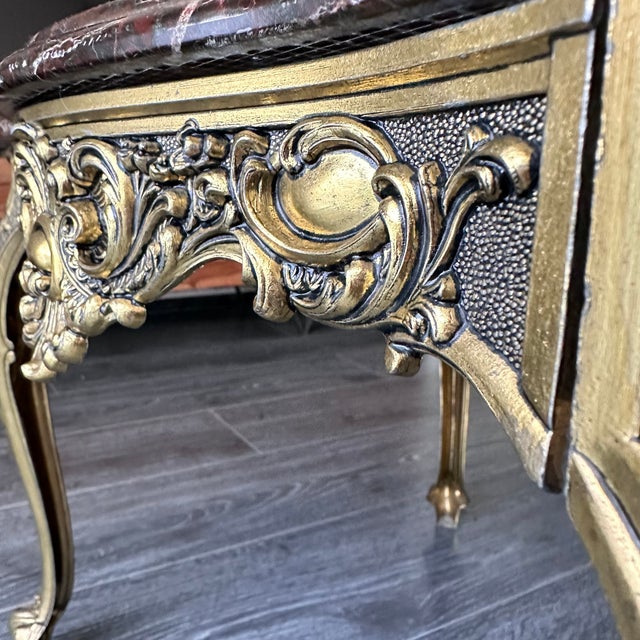 Vintage Baroque Italian Marble and Brass Table, 1960s For Sale - Image 6 of 13