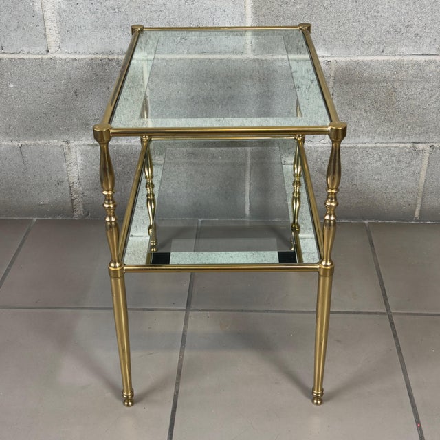 Modern Rectangular Coffee Table in Chromed Brass and Crystal from Jansen, 1960s For Sale - Image 3 of 12