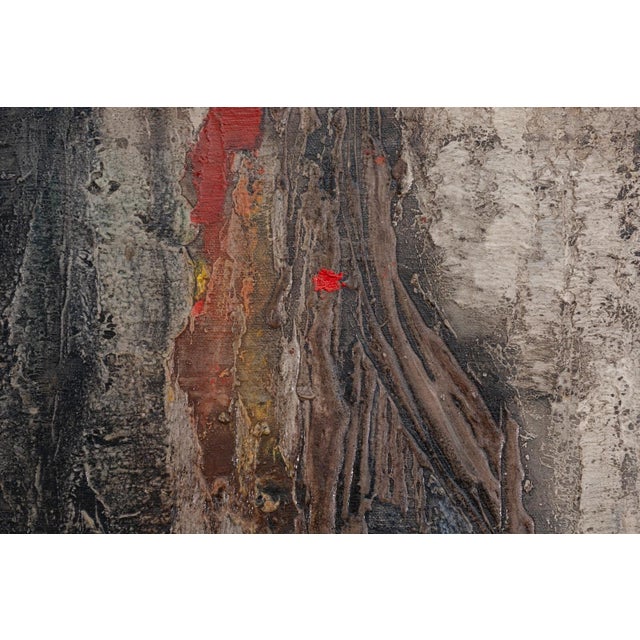 Jan Geppert Lesn Opowies II Signed Modernist Abstract Oil Painting Canvas 1960s For Sale - Image 4 of 7