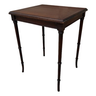 Mid-20th Century Regency-Style Mahogany Faux Bamboo Drinks Table For Sale