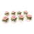 Vintage Porcelain Pink Floral Individual Salt & Pepper Shakers - Set of 8 For Sale