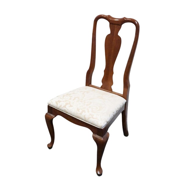 ETHAN ALLEN Georgian Court Collection Traditional Queen Anne Style Splat Back Dining Side Chair 11-6400 40.75" High 21.5"...