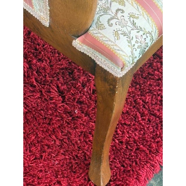 1960s Charles X Style Wooden Armchair with Fabric Upholstery, 1960s For Sale - Image 5 of 8