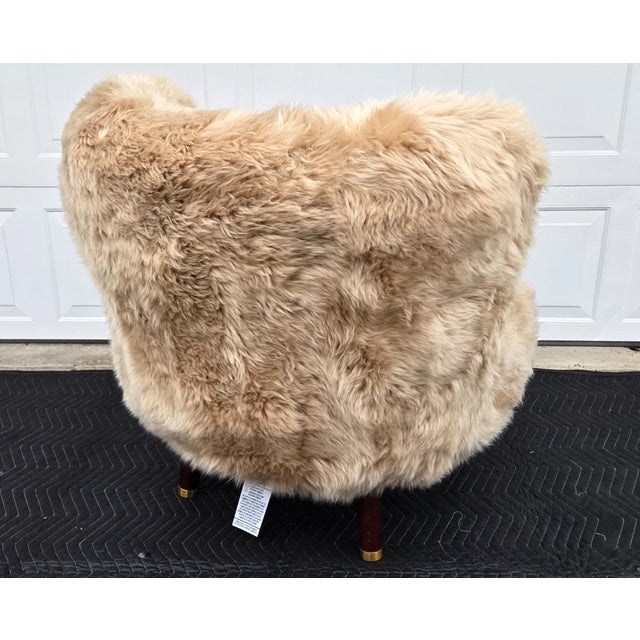 Brown Natures Collection Ethan Puffy Lounge Chair, New Zealand Sheepskin For Sale - Image 8 of 13