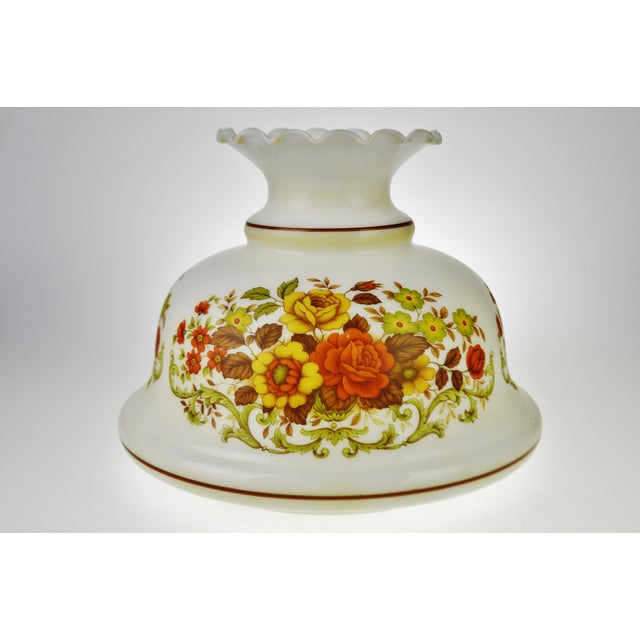 Vintage 14" Decorative Floral Glass lampshade Chairish