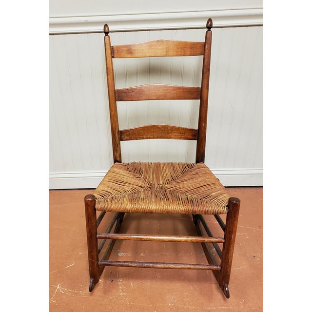 19th Century Early American Shaker Farmhouse Style Maple Rocking Chair