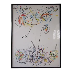 1994 Modern Abstract Mixed-Media Painting on Paper by Paul Harryn, Framed