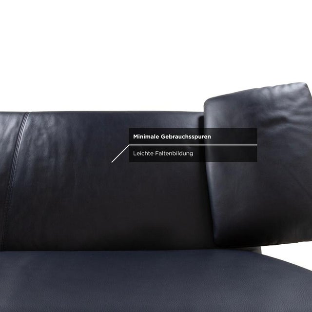 Animal Skin Leather Three-Seater Blue 1900 Sofa Couch from Rolf Benz For Sale - Image 7 of 12