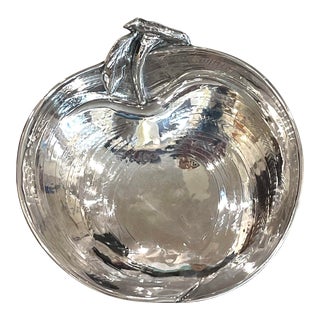 Buccellati Sterling Silver Apple Bowl on Raised Feet For Sale