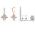 Early 21st Century 14K Rose Gold Plated .925 Sterling Silver Round-Cut Diamond Accent Dangle Rhombus Earrings (H-I Color, I2-I3 Clarity) For Sale - Image 5 of 5