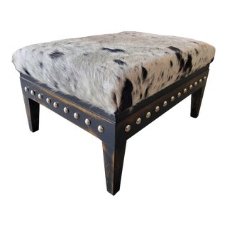 Modern Custom Cowhide Ottoman / Stool For Sale