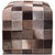 2020s Handmade Brown Patchwork Cowhide Leather Ottoman Pouf 18x18x18 in Warm For Sale - Image 5 of 8