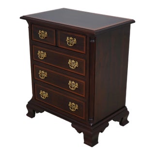 Stickley 4 Drawer Banded Mahogany Nightstand Chest For Sale