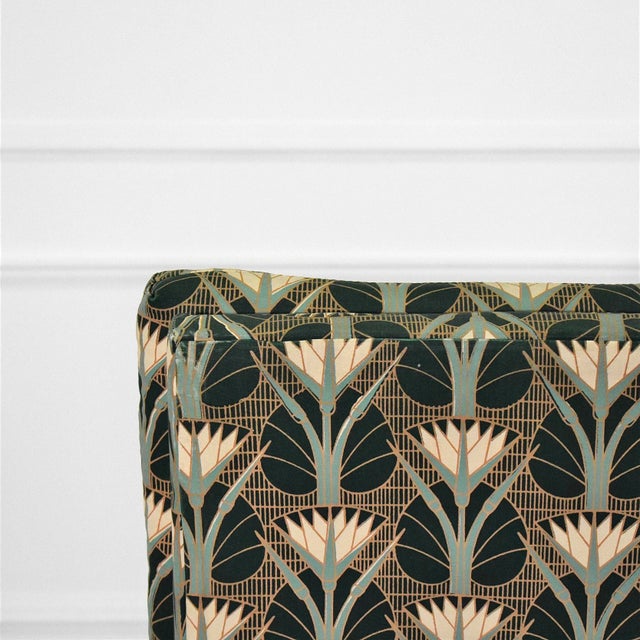 Textile 1970's Milo Baughman Chrome Lotus Flower Parsons Chair For Sale - Image 7 of 9