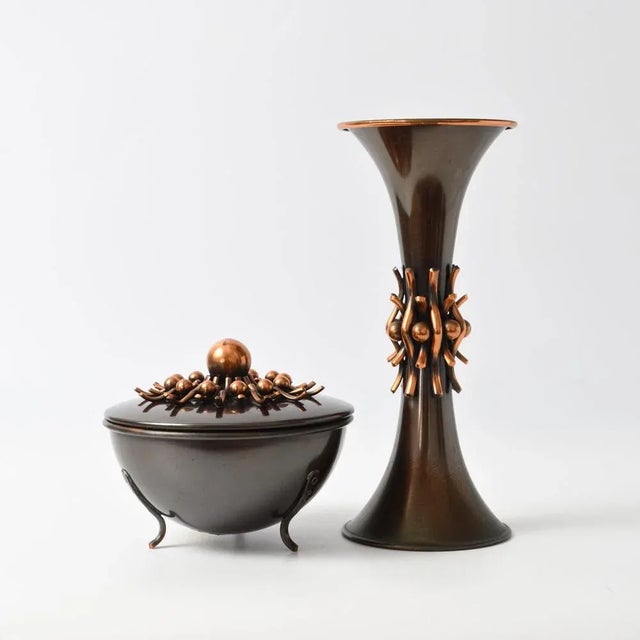 Brown Hand-Crafted Copper Box by Károly Will, 1970s For Sale - Image 8 of 9